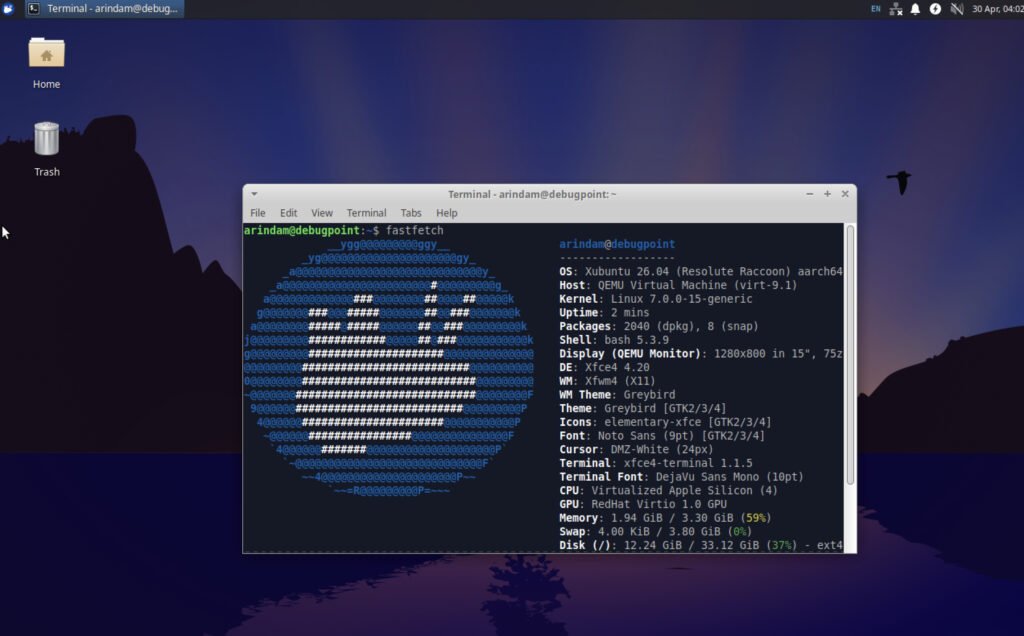 Xubuntu 26.04 LTS Desktop