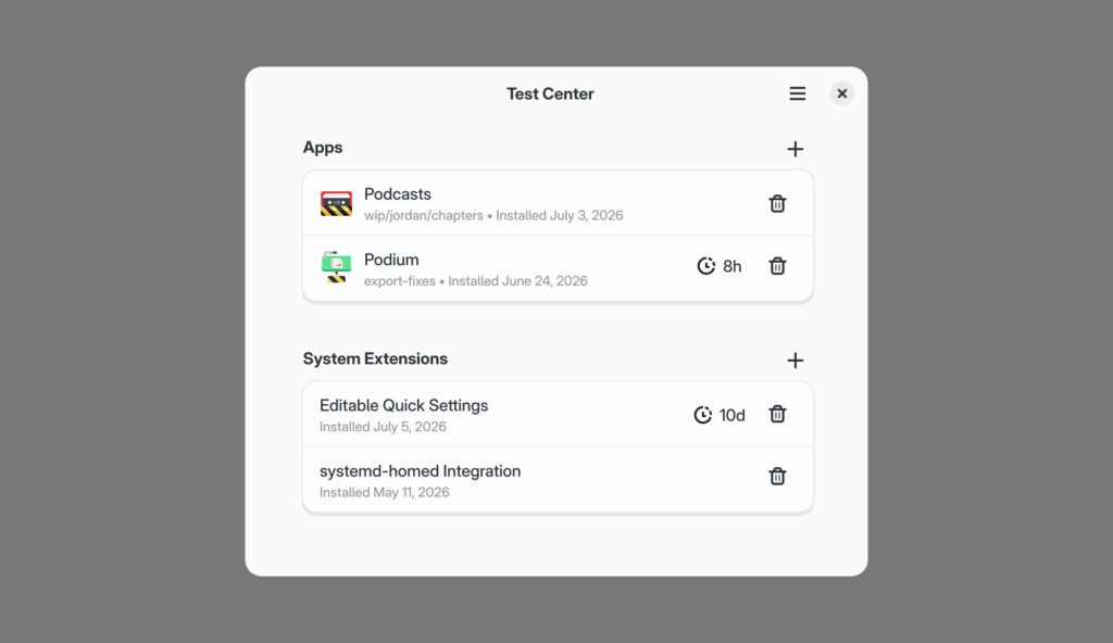 Mockup of Test Center